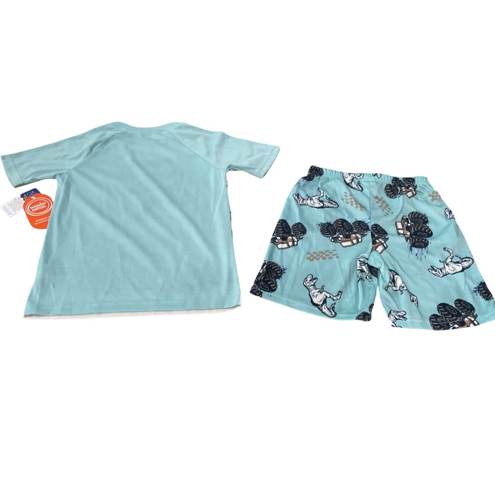 🦖 Wonder Nation Dino Monster Truck Pajama Set - Boys Size 6 Comfy Sleepwear NWT - Picture 4 of 7